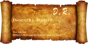 Dvorszki Rudolf névjegykártya
